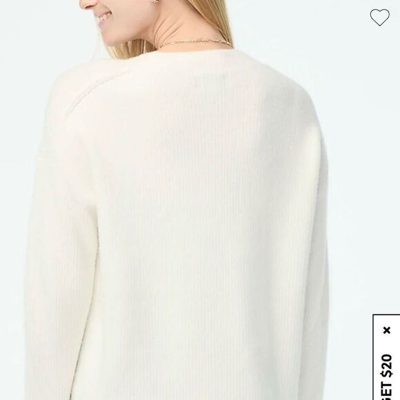 J.Crew Women's Ivory Ribbed Crewneck Pullover Sweater Size M NWT - Picture 2 of 9